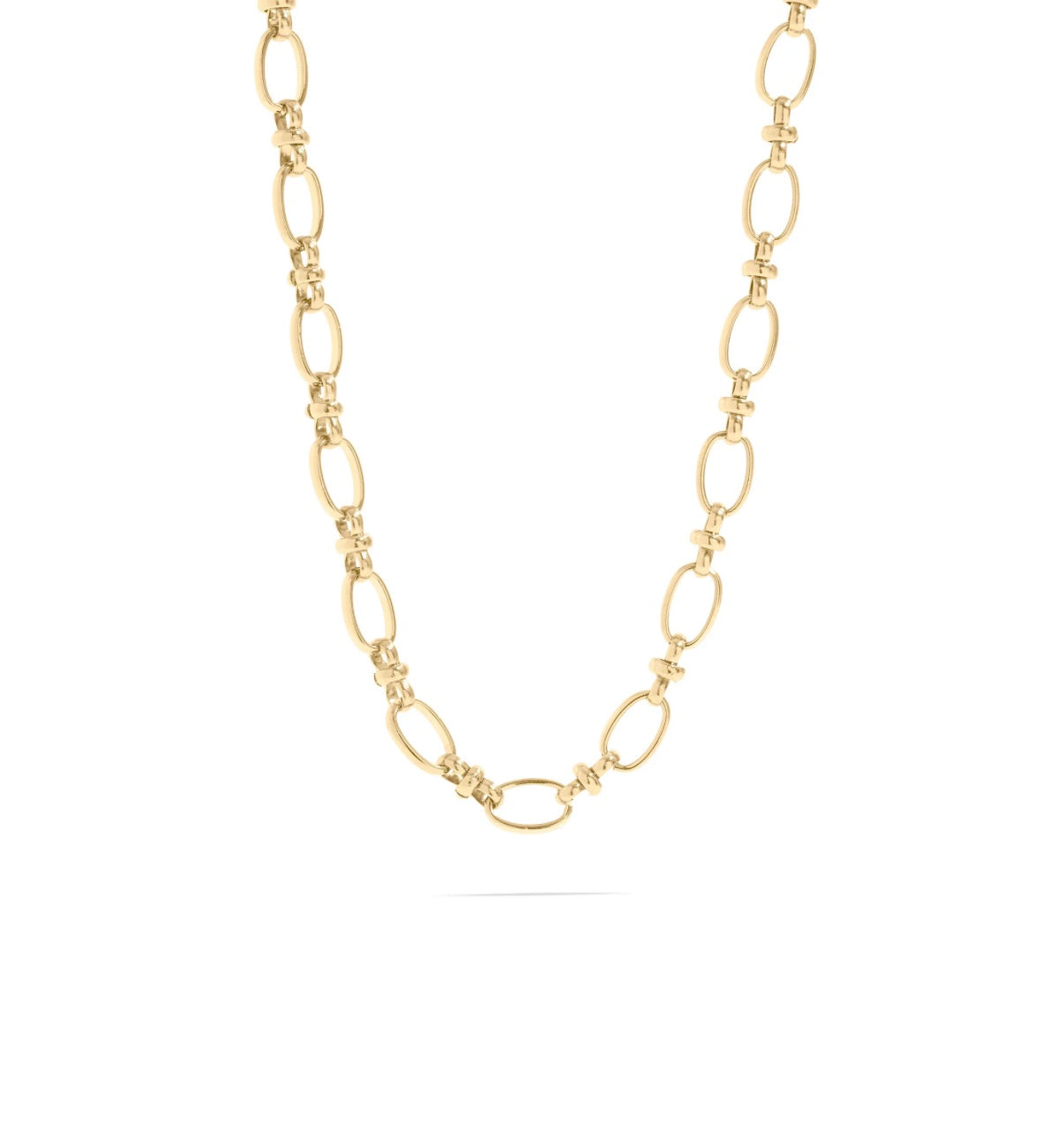 Gold Circle Link Chain Necklace