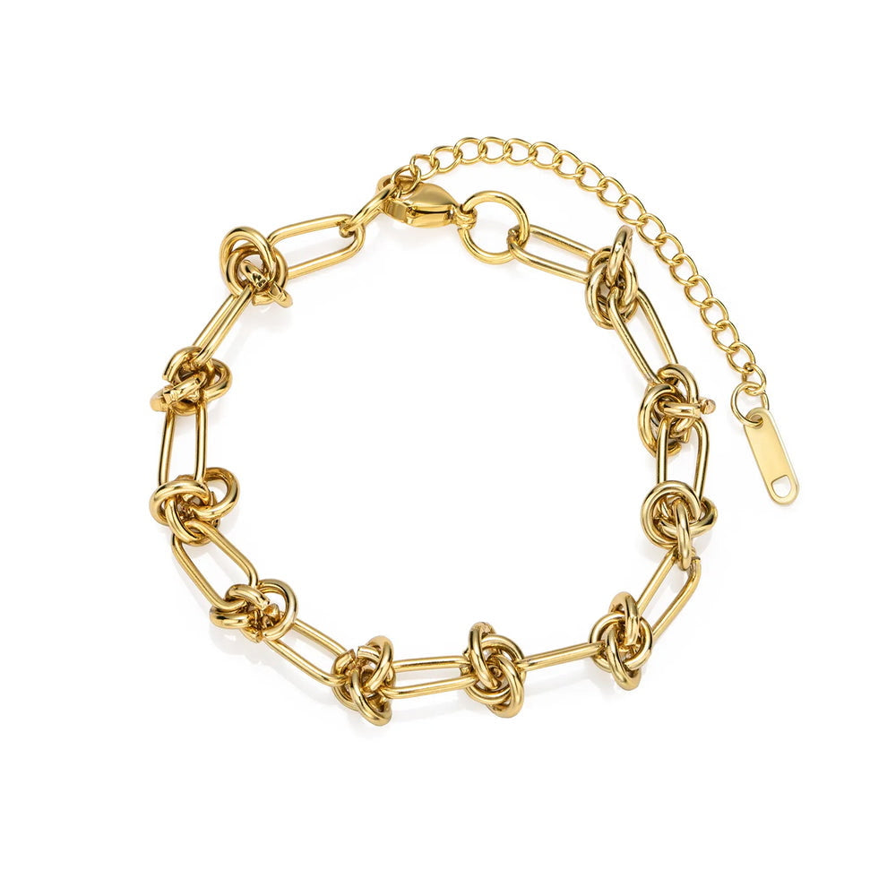 Gold Knotted Chain Bracelet