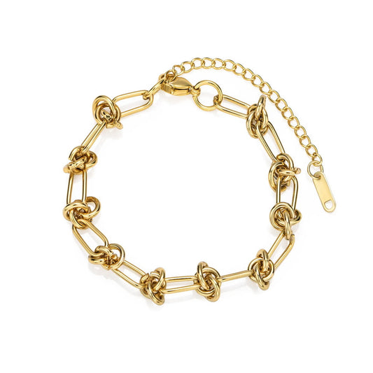 Gold Knotted Chain Bracelet