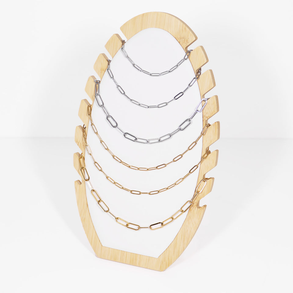 2.5mm Silver Paperclip Chain Necklace