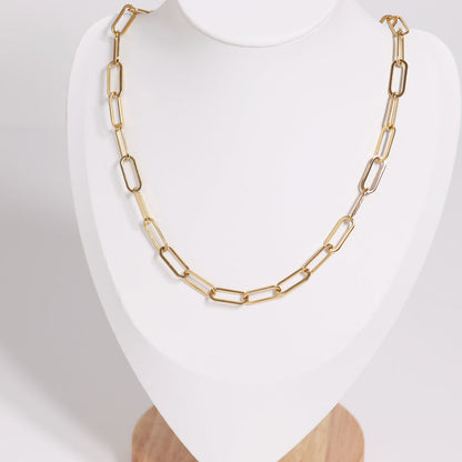 2.5mm Gold Paperclip Chain Necklace