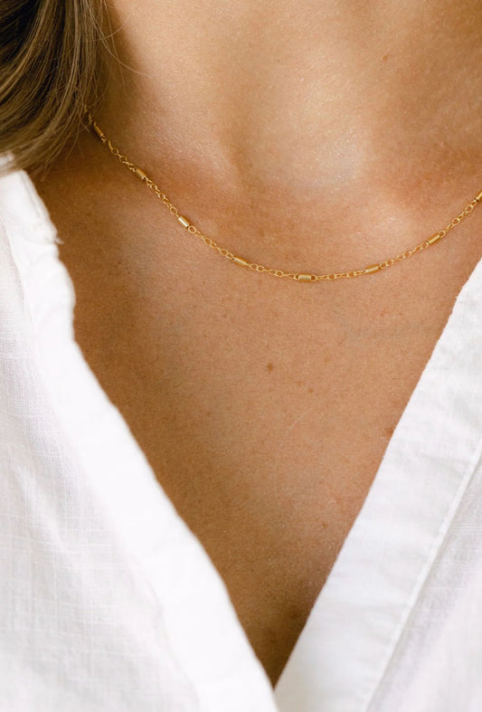 Gold Filled Expanded Tube Cable Chain Necklace