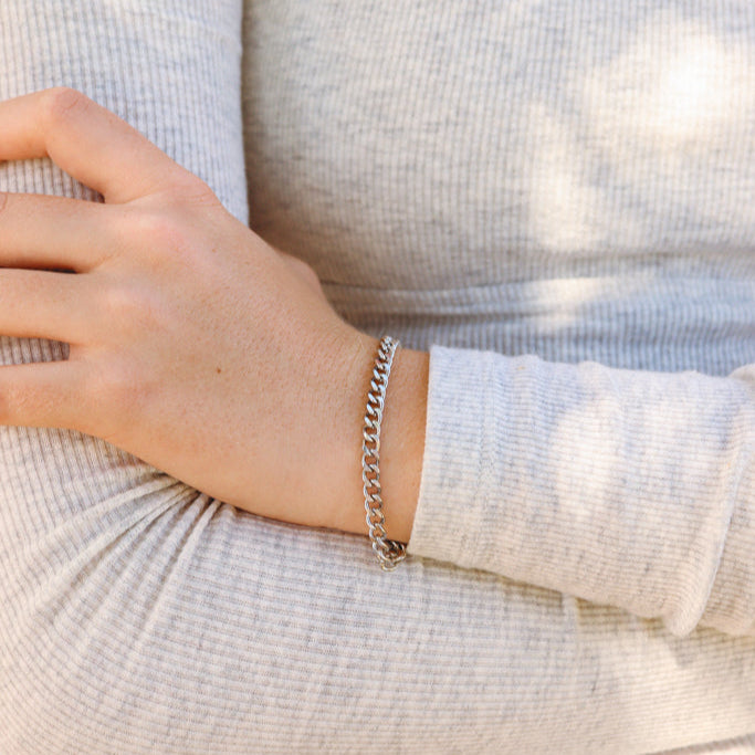 Diamond Cut Curb Chain Bracelet