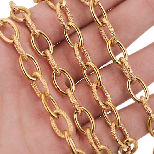 Gold Textured Cable Chain
