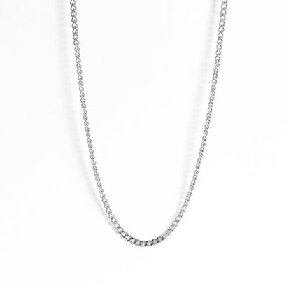 Silver Diamond Cut Curb Chain Necklace