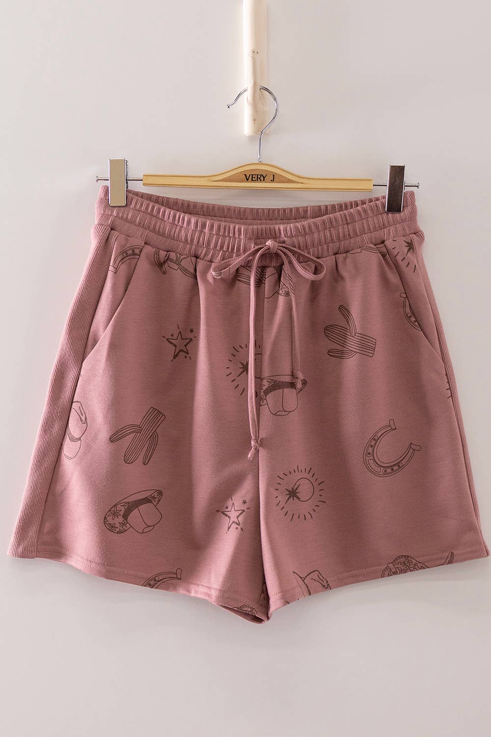 NT12708SET-Western Print Lounge Set: MAUVE / S-M-L/2-2-2