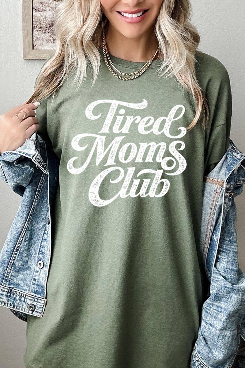 Tired Moms Club Graphic Heavy Cotton Tee: NATURAL / XL