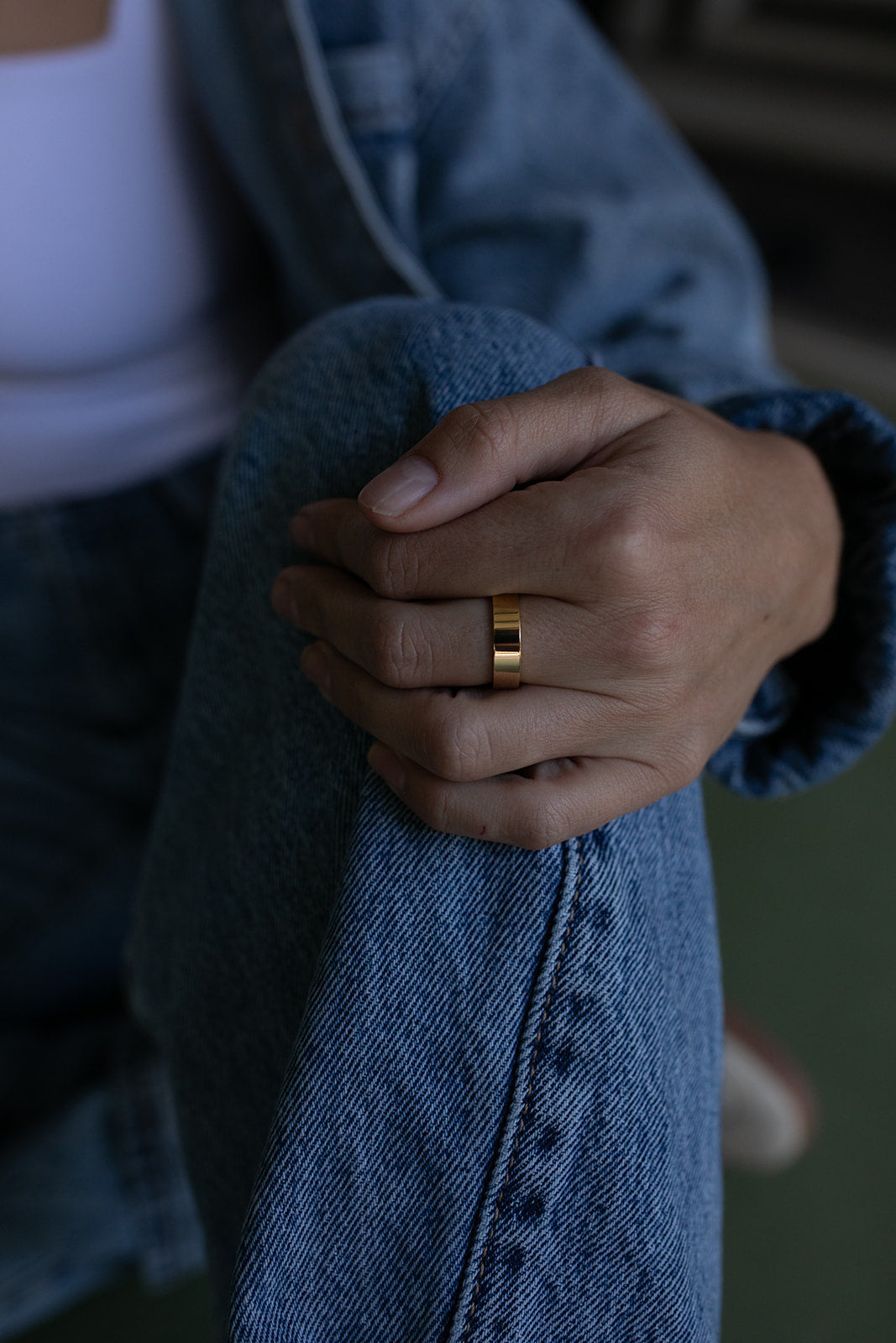 Gold Flat Chunky Ring