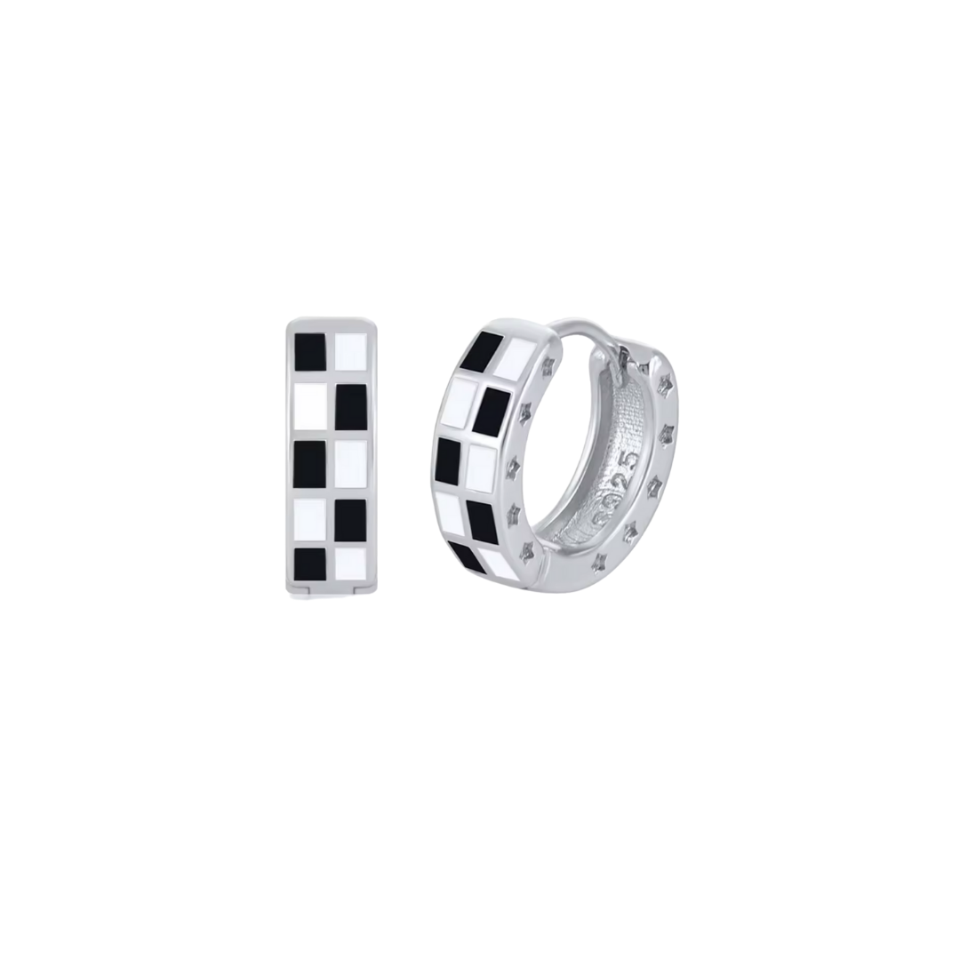 Gold Filled Checkered Huggies