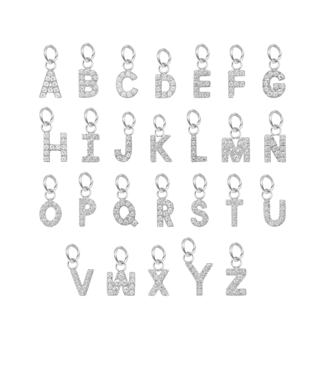 Silver CZ Letter Collection