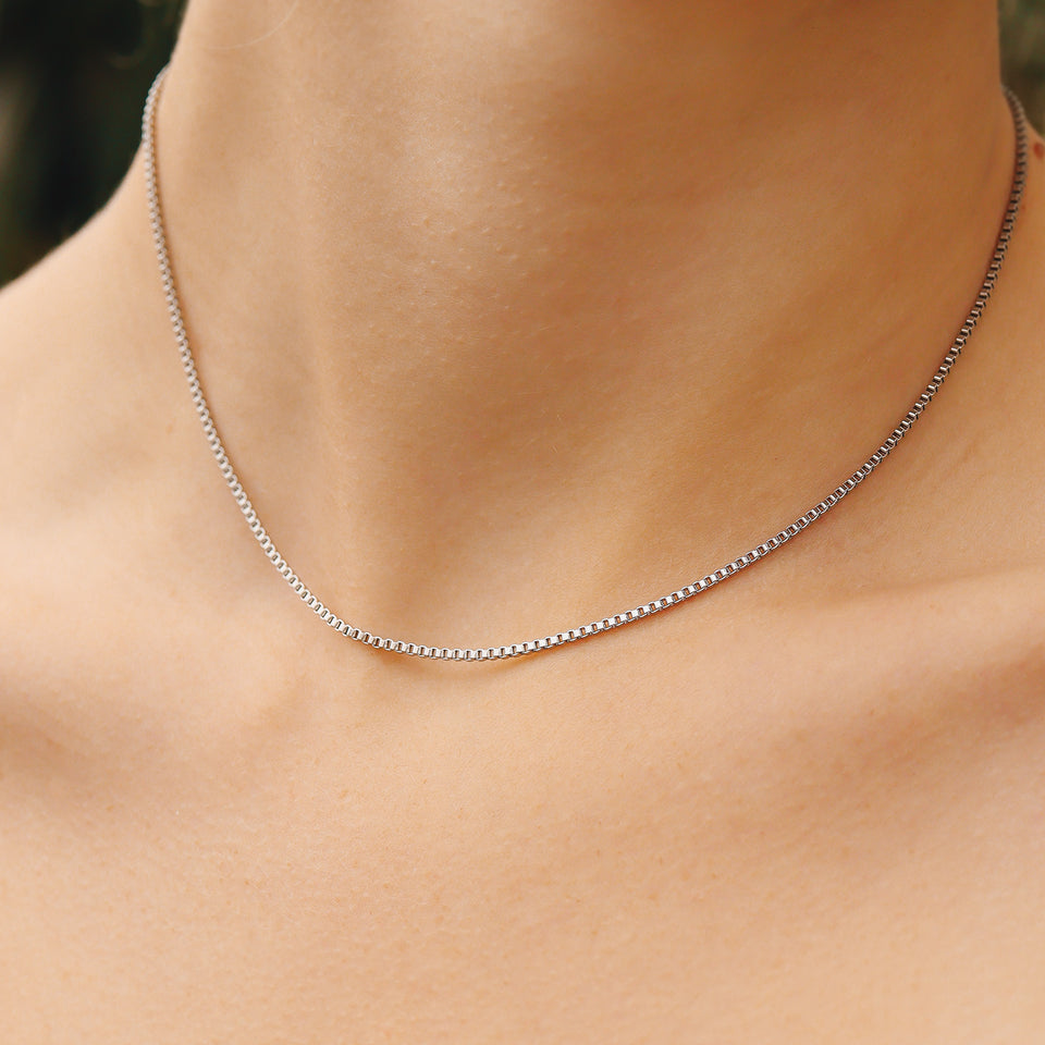 Silver Box Chain Necklace