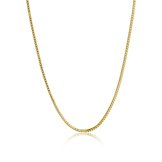 Gold Box Chain Necklace