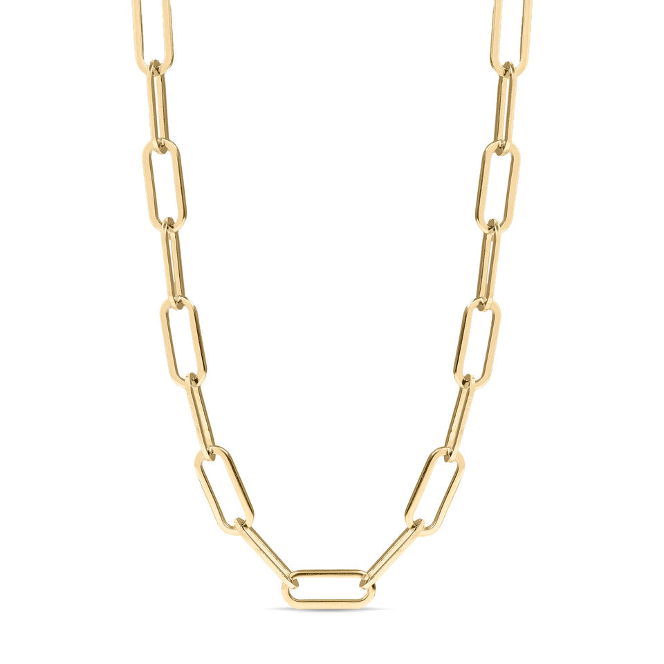 2.5mm Gold Paperclip Chain Necklace