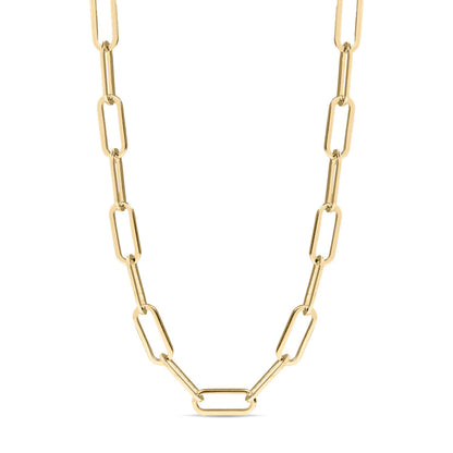 2.5mm Gold Paperclip Chain Necklace