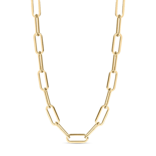 6.5mm Gold Paperclip Chain Necklace