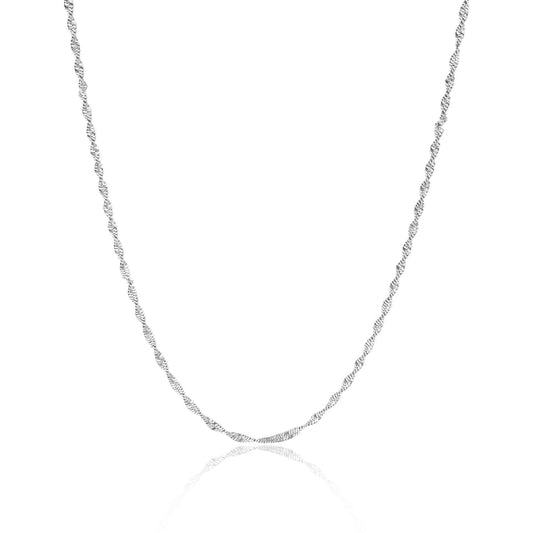Silver Singapore Chain Necklace