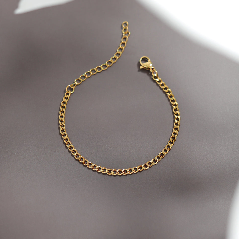 Diamond Cut Curb Chain Bracelet