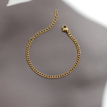 Diamond Cut Curb Chain Bracelet