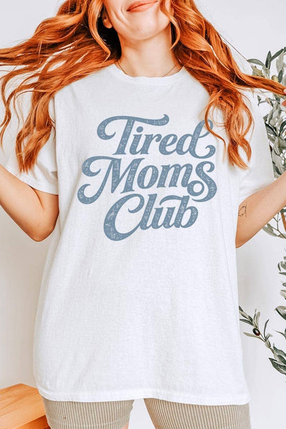Tired Moms Club Graphic Heavy Cotton Tee: NATURAL / S