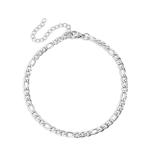 Silver Figaro Chain Bracelet