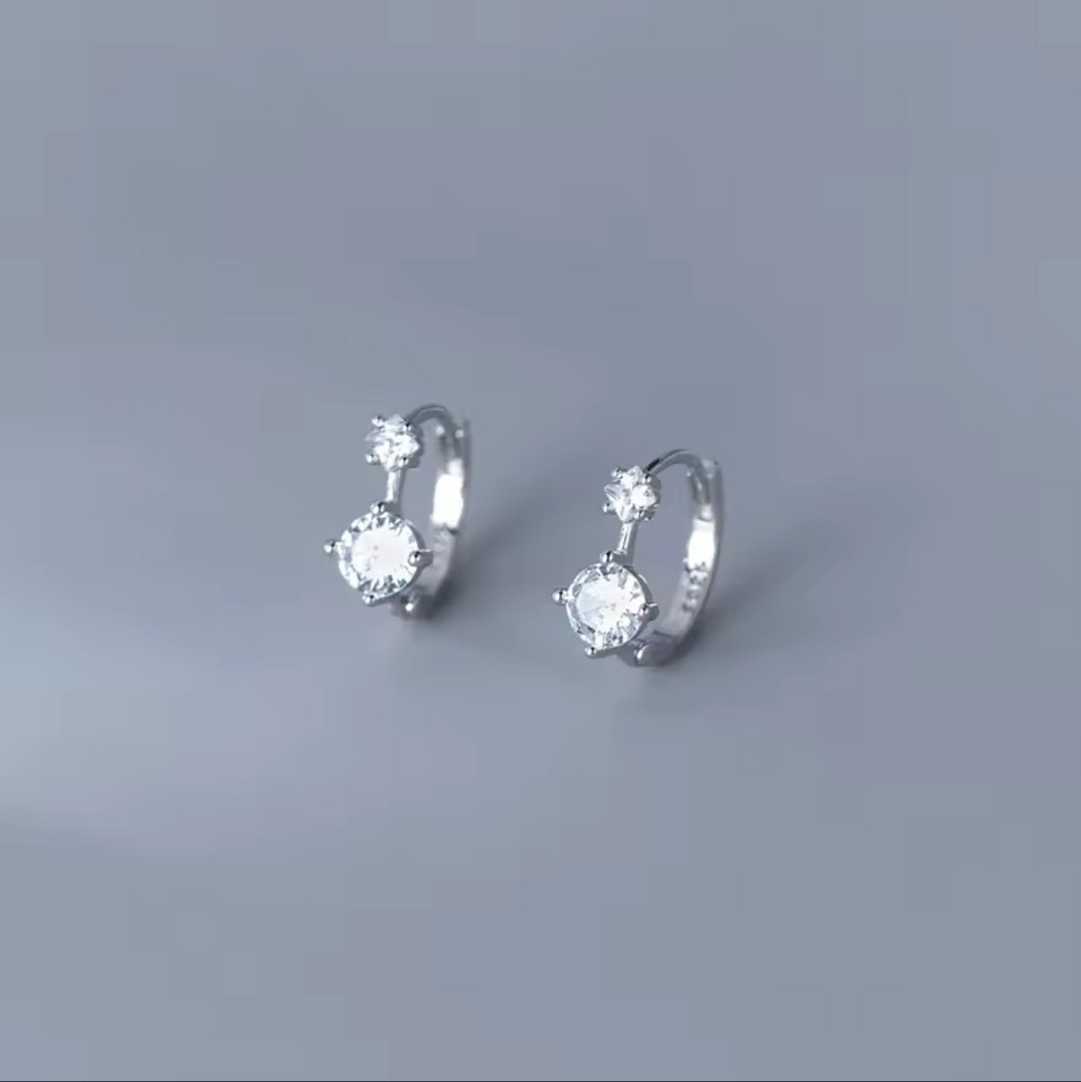 Gold Double CZ Huggies