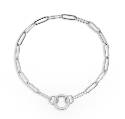 Silver Paperclip Carabiner Bracelet