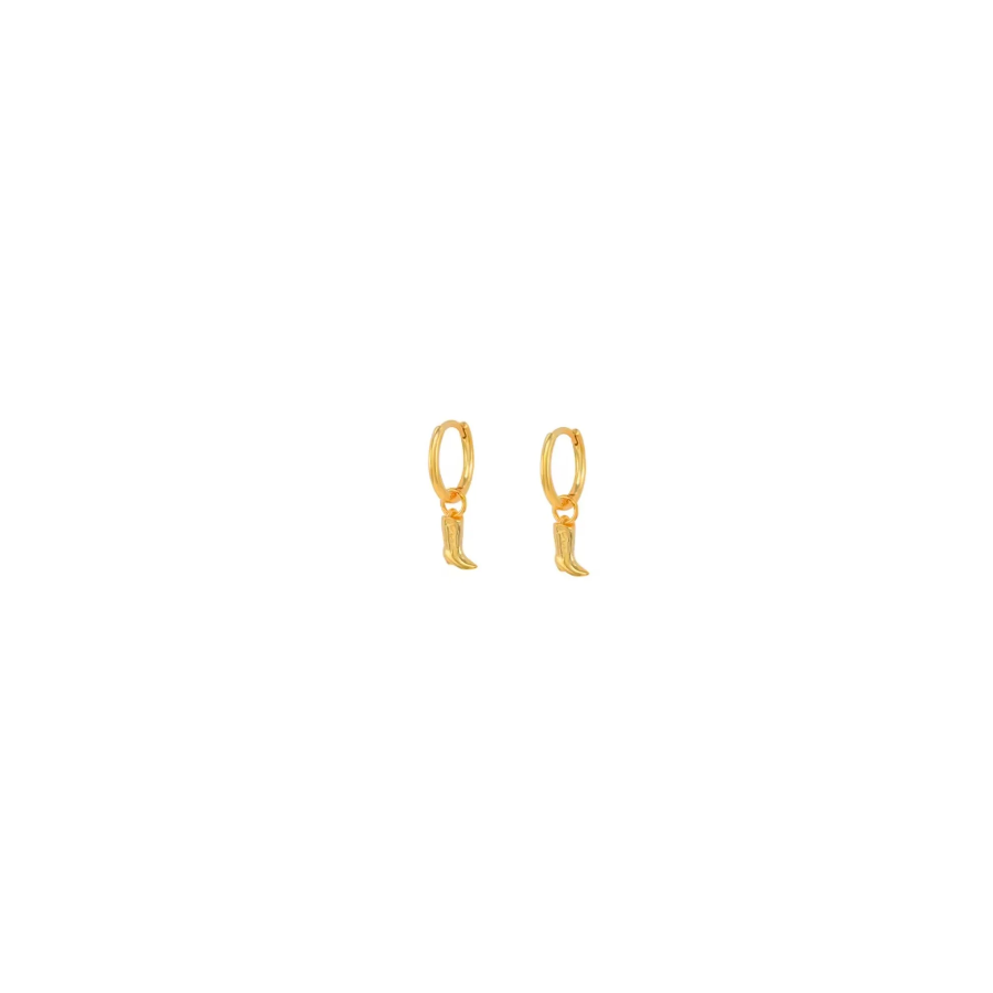 Gold Filled Cowboy Boot Huggie Earrings