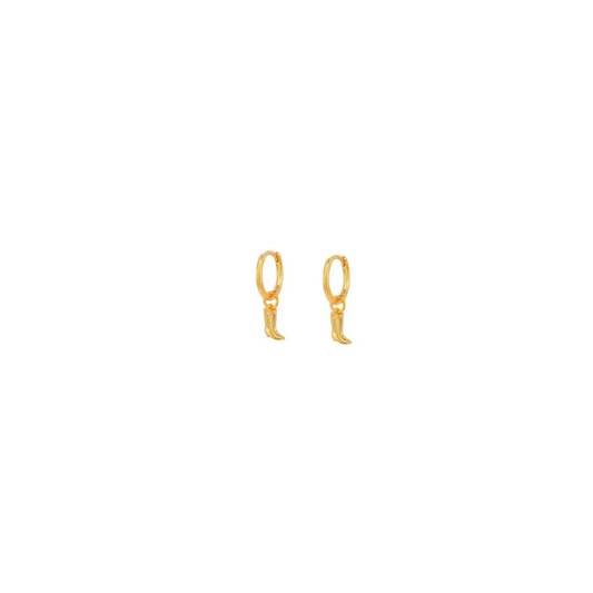 Gold Filled Cowboy Boot Huggie Earrings