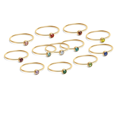 Gold Single Birthstone Stacking Ring