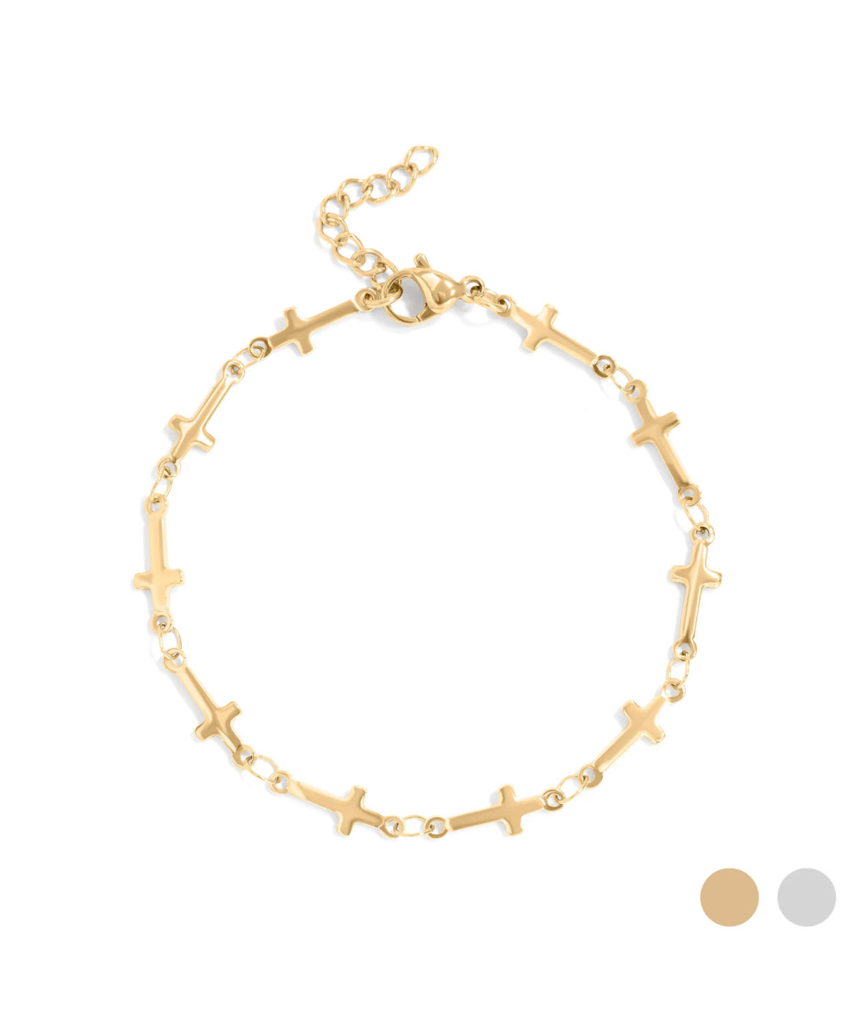 Gold Cross Chain Bracelet