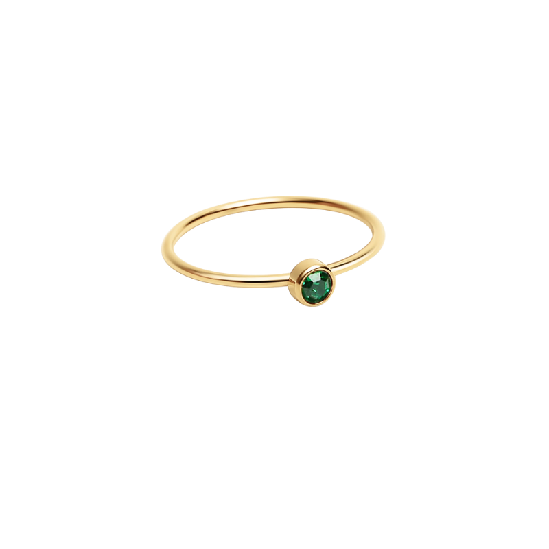 Gold Single Birthstone Stacking Ring