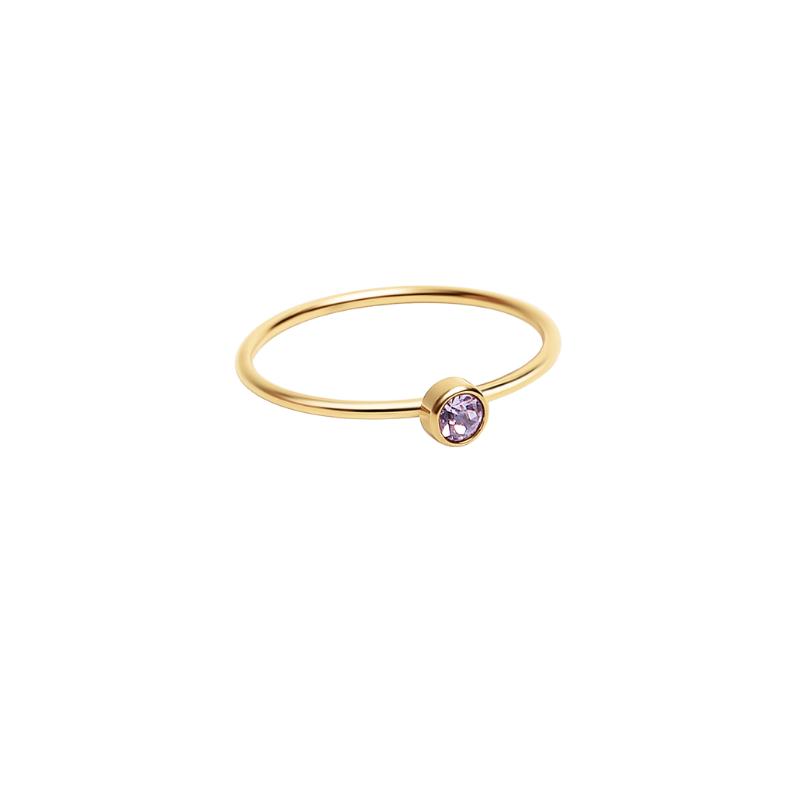Gold Single Birthstone Stacking Ring