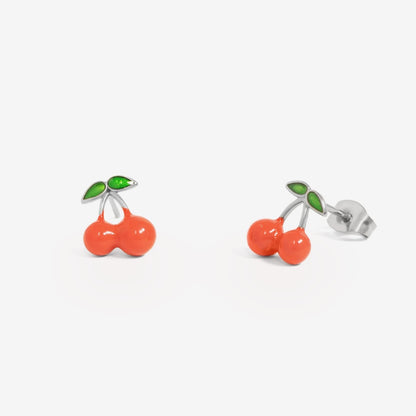 Silver Cherry Earrings