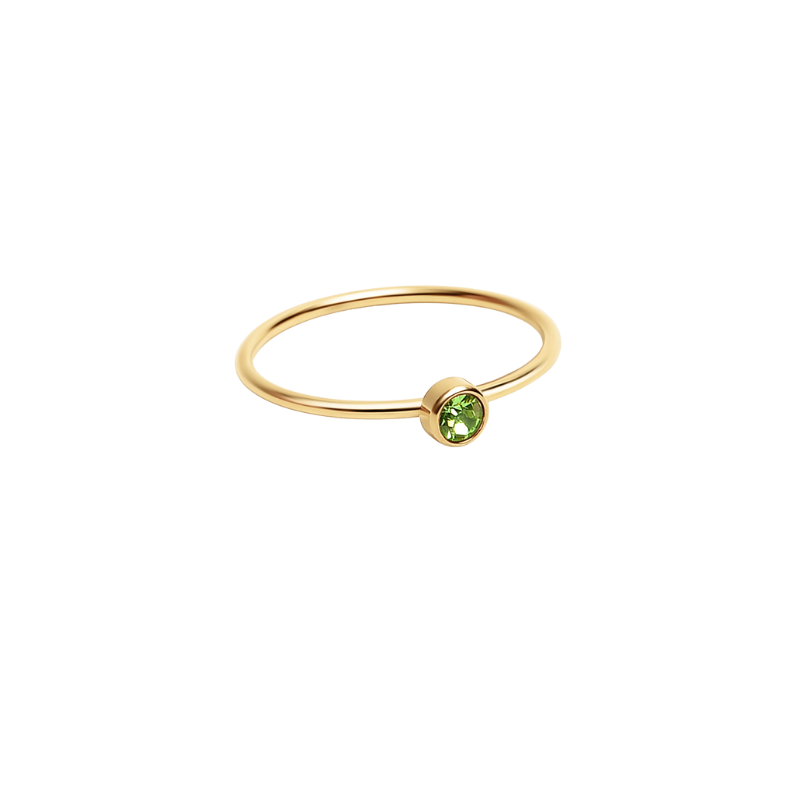 Gold Single Birthstone Stacking Ring