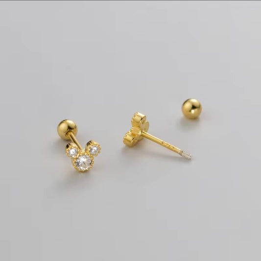 Gold Disney Mouse Earrings