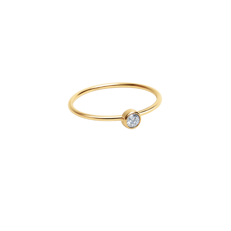 Gold Single Birthstone Stacking Ring