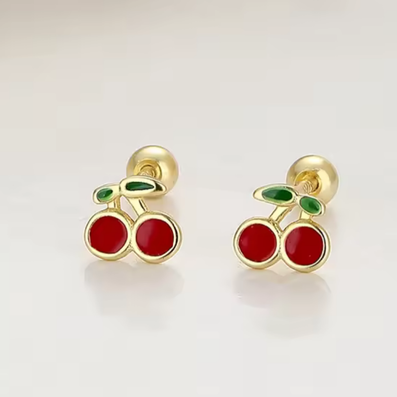 Gold Filled Cherry Earrings