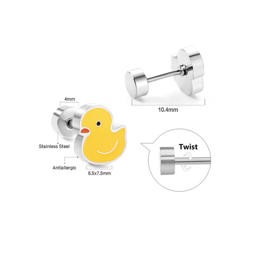 Gold Duck Flat Back Stud