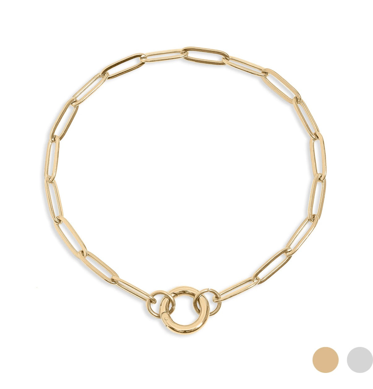 Silver Paperclip Carabiner Bracelet