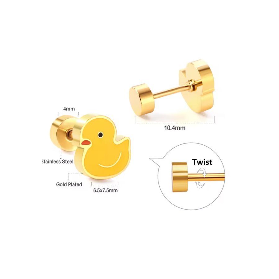 Gold Duck Flat Back Stud