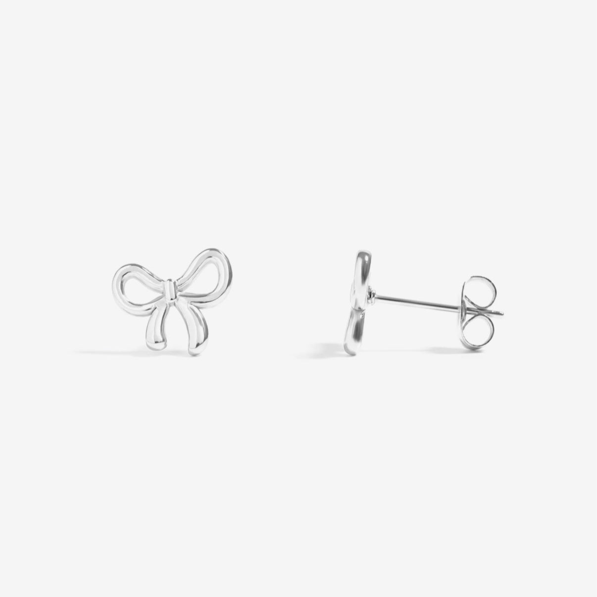 Silver Bow Earrings