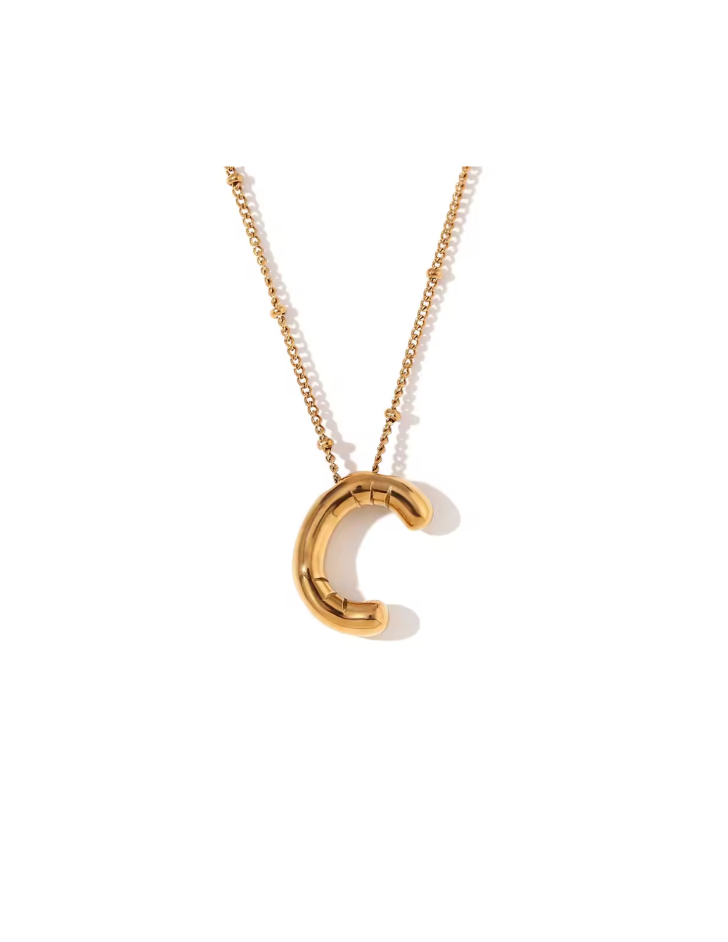 Gold Satellite Initial Necklace