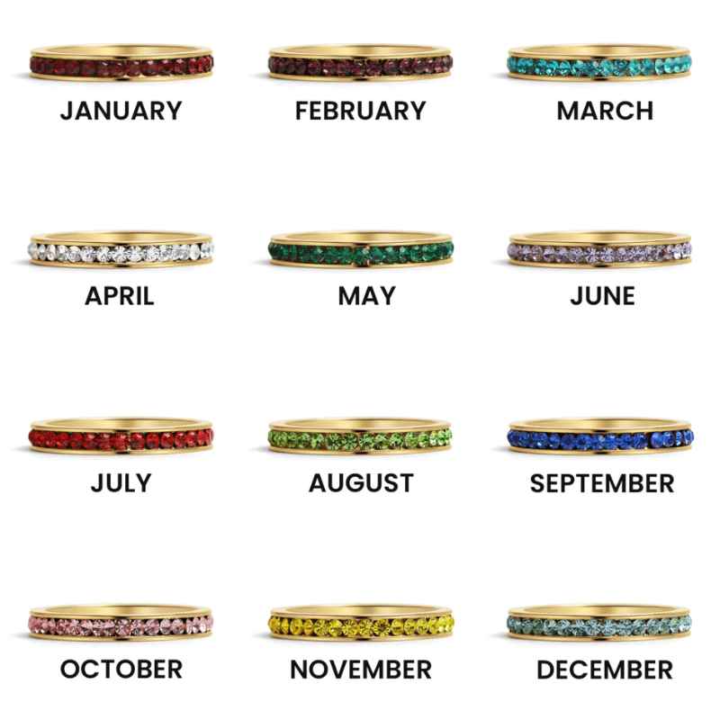 Gold Birthstone Stacking Ring