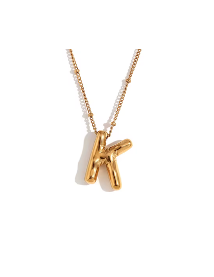 Gold Satellite Initial Necklace