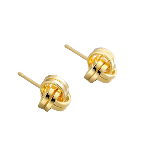 Gold Knot Stud Earrings