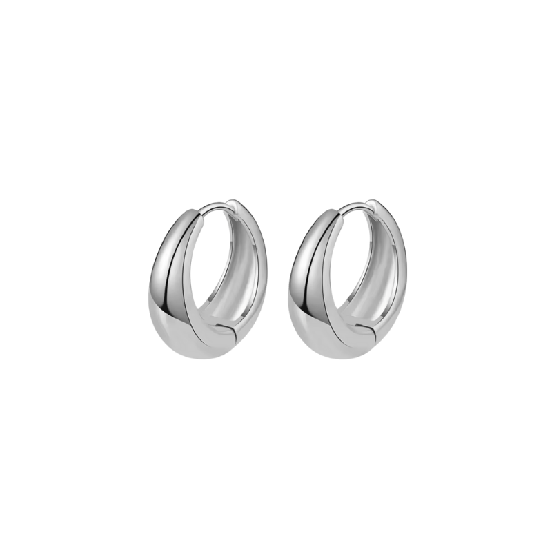 Gold Sleek Drop Hoop Earrings