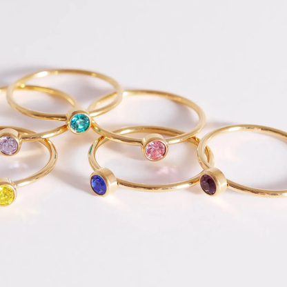 Gold Single Birthstone Stacking Ring