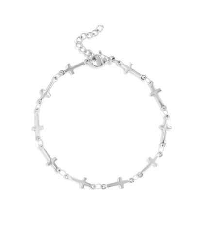 Gold Cross Chain Bracelet