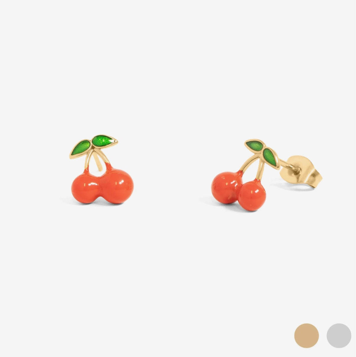 Silver Cherry Earrings