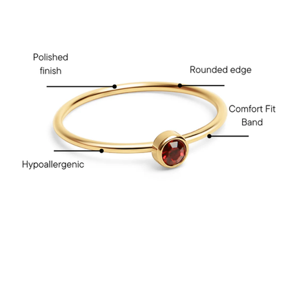 Gold Single Birthstone Stacking Ring